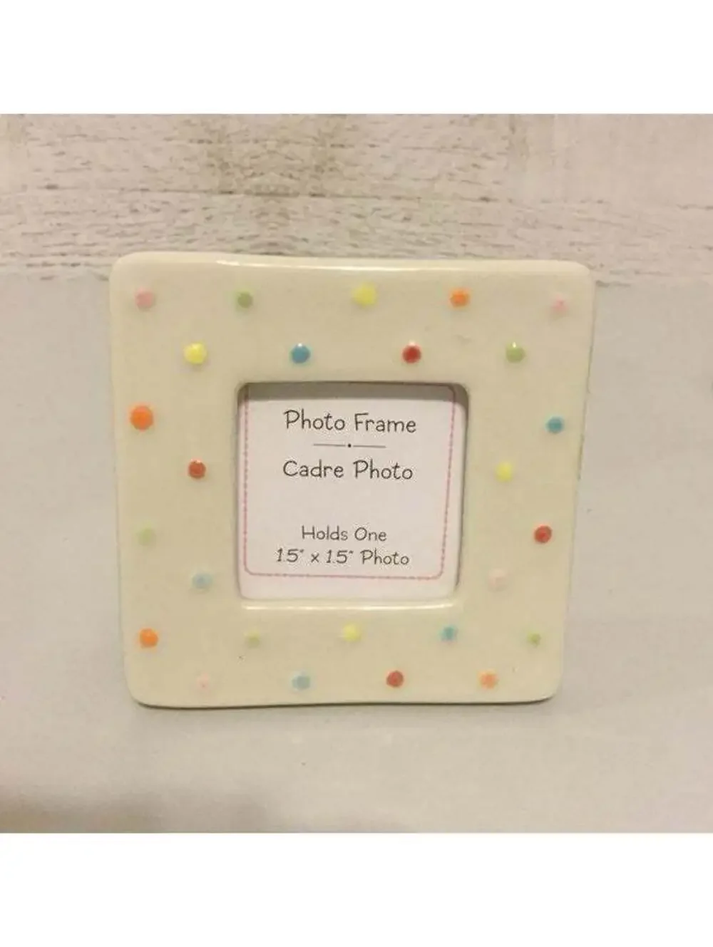 Pastel Dots Mini Photo Frame Nursery Desk Playroom Baby Shower Wedding Kawaii